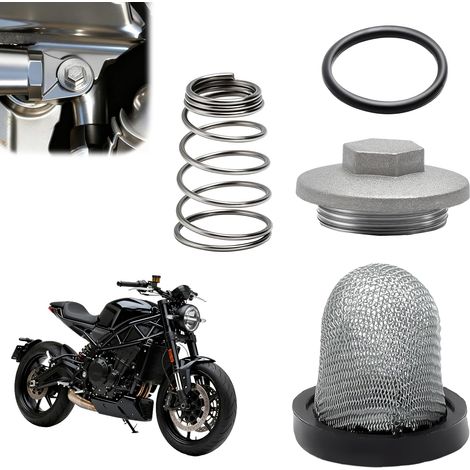 Bouchon Vidange Scooter – Kit Filtre Huile avec Ressort, Joint et Vis Compatible avec Moteur 50cc 80cc 125cc 150cc Accessoire Aluminium Durable pour Entretien Moteur (1/5)