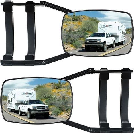 Set aus 2 universellen Rückspiegeln für Wohnwagen, Anhänger und Zugfahrzeuge, geeignet für alle gängigen Fahrzeugtypen. (1/5)
