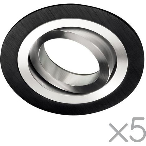 Pack 5 Focos empotrables redondo CLASSIC negro