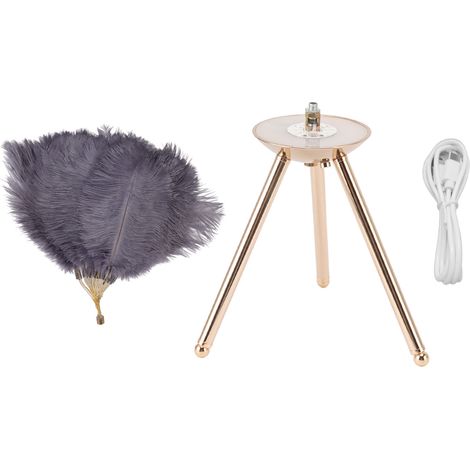 de table en plumes d autruche rechargeable USB avec trépied