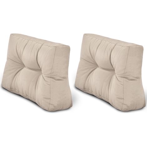 2X Coussins de dos de palette Outdoor Eco Style, 60x40cm, Beige