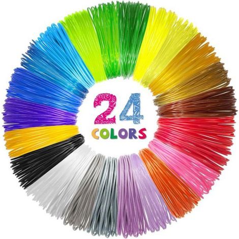 Recharge Filament PLA - 24 Couleurs - Diamètre 1,75 mm - Pour Stylo 3D et Imprimante 3D - 3 Mètres Par Couleur (1/5)