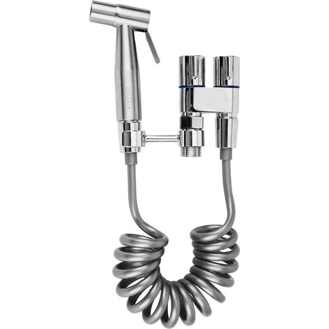 Douchette Wc Kit De Pulvérisateur De Toilette Pour Bidet Douchette à Main Bidet en Acier Inoxydable Avec Tuyau en ABS pour l'Hygiène Personnelle Quotidienne Lavage Animal Domestique