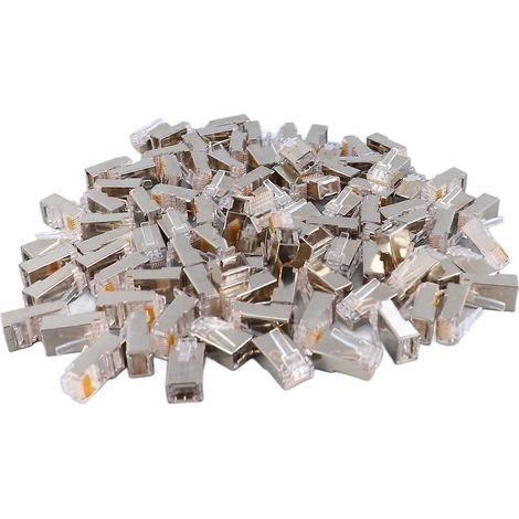 100 connecteurs RJ45 blindés CAT6, réseau sécurisé et fiable, ensemble de connecteurs RJ45 blindés