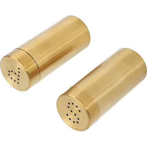Professionelle Salz- und Pfefferstreuerflasche, 2-teilig, aus Edelstahl 304, zum Kochen, Campen, Grillen im Freien, goldfarben. (1/5)