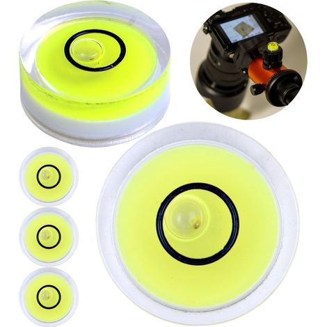 Niveau à bulle miniature Ø 12 mm, lot de 5, mini niveau de précision pour appareil photo, camping et caravane (1/5)