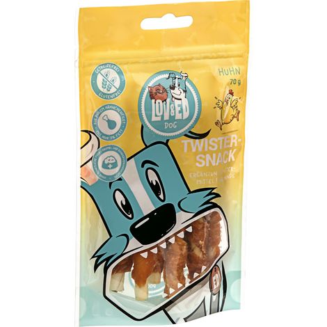 Lov&Ed Twister-Snack Huhn, 70g - Kau-Leckerli für Hunde