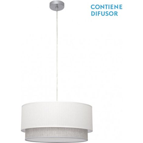 Lampe suspendue Kenya 3xe27 Blanc/gris Reg.50d de FABRILAMP.
