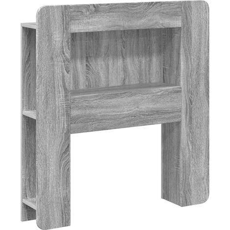 Headboard Cabinet with Storage Grey Sonoma Engineered Wood vidaXL