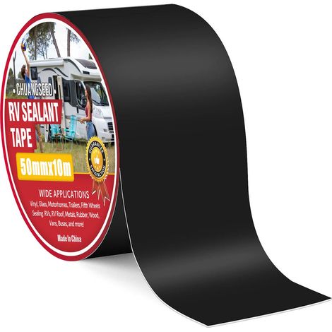 Ruban Adhésif de réparation de VR noir,ruban en caoutchouc butyle,5cmx10m,Ruban pour Caravane,Black rv sealant tape pour RV,Camping-Car,toiture,Bateau réparer Les Fuite (1/5)