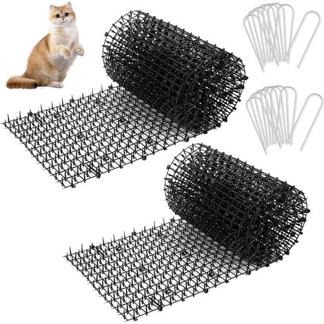 2 Rouleaux Tapis Anti-Chat 200x30cm Plastique Picots Dissuasif Protection Jardin Intérieur Extérieur (1/5)
