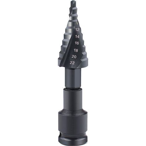 Foret étagé - Foret robuste - Foret étagé de différentes tailles - Forets étagés pour usage domestique - Métal - Acier inoxydable - Aluminium (1/2)