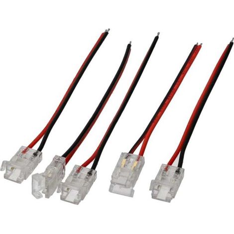 Jandei - Conector Hipopótamo "Tira-Transformador" para tiras led de 8 mm. 2 pins de conexión. 12V/24V. 5 unidades