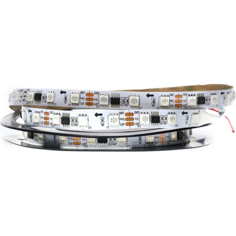 Bande LED Numérique 12V DC SMD5050 Ritt IP20 60 Led/m - 5 Mètres RGBIC - Ledme - LM2018 (1/2)