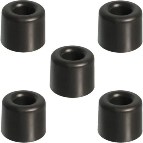 Set di 5 piedini per mobili in PVC nero, 30 mm – Fermaporta – Fissaggio a vite – Per legno massello e teak (1/2)