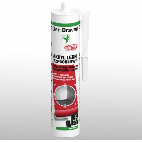 Set mit 12 hellen Acrylkitt-Dosen Den Braven 085250 280 ml