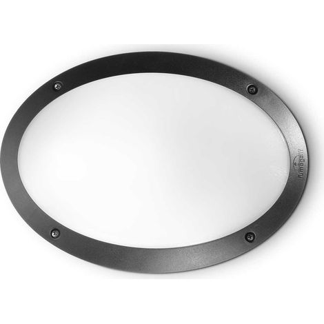 Ideal Lux Maddi - 1 Diffuseur de Lumière Plafonnier / Applique Murale Extérieur Noir IP66, E27