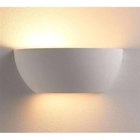 Applique Da Parete Coppa In Gesso Verniciabile Attacco R7s Luce Doppia Emissione (1/4)