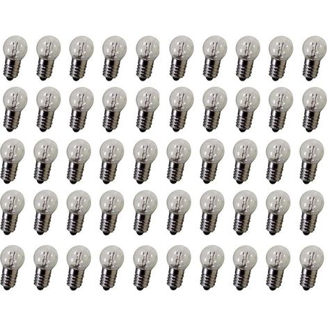 DC 50 pcs E10 2.5V 0,3 A Blanc chaud ampoule ampoules miniature Culot à vis (1/4)