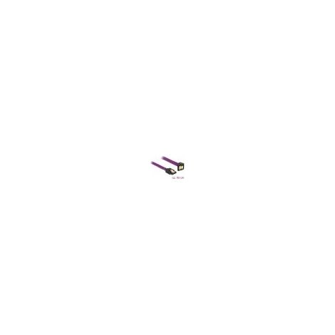 DeLOCK 83696 SATA-Kabel 0,5 m Violett - SATA-Kabel (0,5 m, SATA III, Stecker/Buchse, Violett, Rechts)