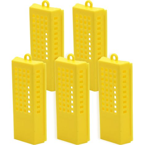 Apiculture Élevage Tasse Kit Ensemble Cage Reine Cages d'Élevage Reine Des Abeilles Convient aux Apiculteurs pour Mieux Utiliser la Reine des Abeilles pour la Reproduction (14 Pièces, Jaune) (1/5)