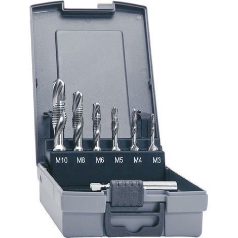 Set di rubinetti combinati DIN 3126 M3-M10 7 pezzi HSSG Ku.-Cassette PROMAT