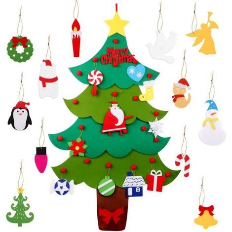 Sapin de Noël - - DIY - 70x100cm - 24 Ornements - Décoration Enfant (1/5)