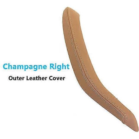 Poignée de porte intérieure passager avec revêtement extérieur en cuir de remplacement pour BMW X5 X6 F15 F16 2014-2018 - Poignées de porte intérieures - couleur champagne droite (1/5)