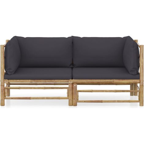 Maison Exclusive - 2-tlg. Garten-Lounge-Set mit Dunkelgrauen Kiss