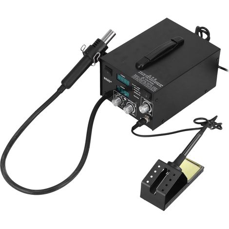 Lötstation mit Druckluftpistole, dualer Digitalanzeige, einstellbarem Entlötwerkzeug für Heimwerker, 650 W, 852D + EU-Stecker, 220 V (1/5)
