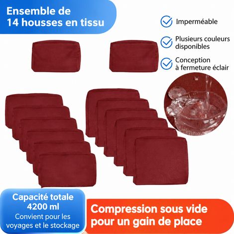 Housse de coussin d'assise extérieur imperméable avec zip anti-poussière mobilier jardin rouge bordeaux 50 g – Livraison gratuite (1/5)