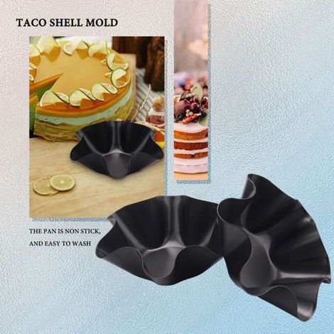 Grand Cannelé Antiadhésif Tortilla Coquille Casseroles Taco Fabricants de Saladier, Acier AU Antiadhésif, Ensemble de 8 (1/5)