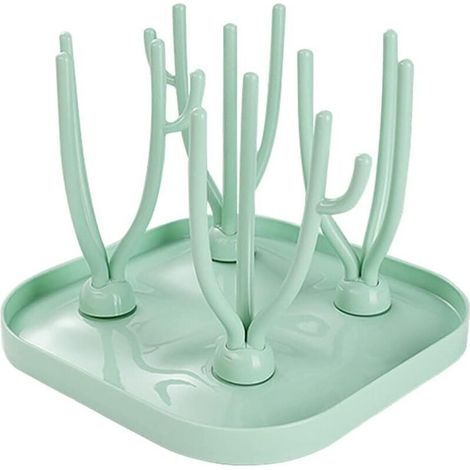 Egouttoir Biberons, Support de Séchage pour Biberon de Bébé, Egouttoir à Biberons Arbre, Egouttoir Bouteille, Egoutte Biberon Arbre, pour Biberons, Propre et Hygiénique(Vert) (1/4)