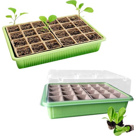 Plateau de semis 2 pièces, kit de propagation en serre, plateau de micro-semis pour la germination et la croissance des graines (1/5)