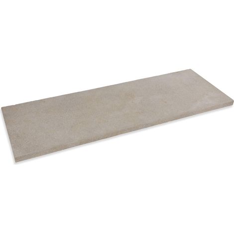 Dessus de marche Pierre de l'Atlas Beige 100x35x3 cm Bord Droit (à l'unité) - RO'MA NATURE
