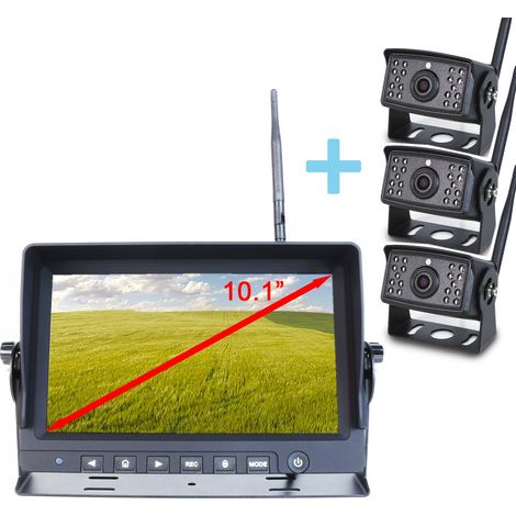 Kitde vista posteriore wireless Yatek Schermo AHD 10,1" + 3 1080P 120º(H) telecamera de visione de a de distanza de ricezione de 150m