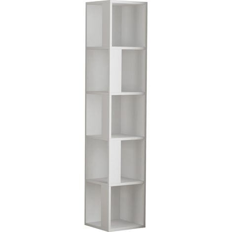 Estantería de esquina 5 estantes blanco H161 cm - Piano (1/3)