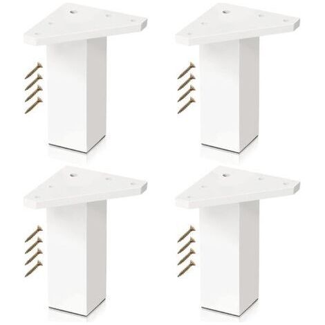 BUNTHAUS Pieds pour Meubles Blancs Lot de 4 Pieds Vis Incluses - Couleur Blanc, Hauteur 10 cm - Pieds DIY pour Tables (Pack 4 Pieds) (1/3)