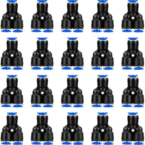 Connecteur Pneumatique 6mm Raccord Rapide Air Comprimé Droit Push In de Tube Ligne d'Air en Plastique 30 pièces - Y 6 mm (1/5)