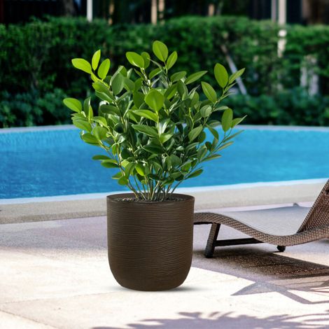Vaso Raffaello Marrone diam.35×34 cm per Balconi e Giardini (1/3)