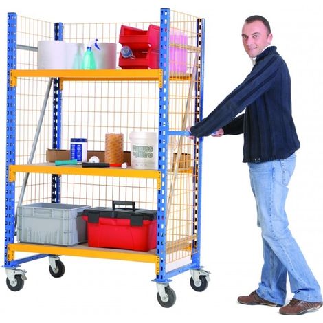 PROVOST - Habillage grillagé 3 côtés pour chariot Prorack - Jaune RAL 1028, métal, 140 x 80 cm