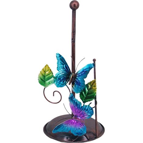 Porte-rouleau de papier toilette sur pied, motif papillon, (1/5)