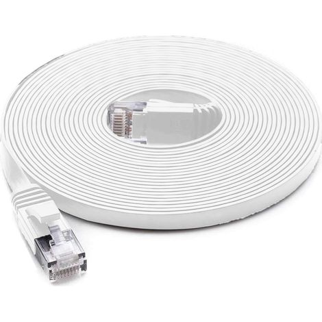 Câble réseau Ethernet Cat6 plat blindé RJ45 avec connecteurs plaqués STP pour routeur/réseau LAN Ethernet haut débit (1/5)