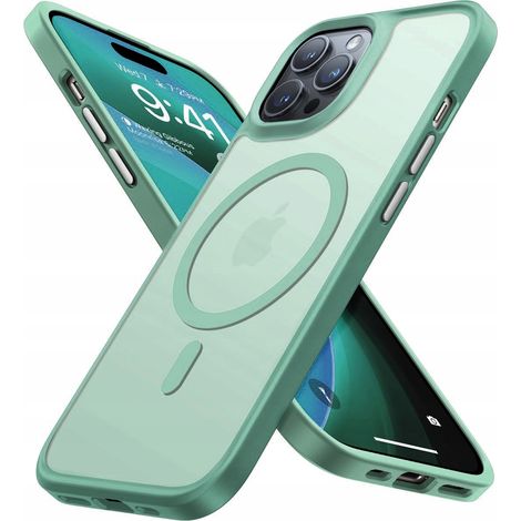 Funda magnética mate para MagSafe para Apple iPhone 15 Pro + cristal matsejf03GREEN (1/2)