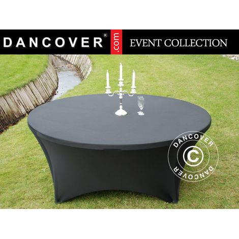 Cubierta flexible para mesa Ø183x74cm, Negro - Dancover (1/2)