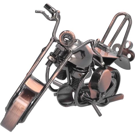 Retro-Motorradmodell aus Bronze, ein kleines, klassisches und exquisites handgefertigtes Dekorationsobjekt für Zuhause (1/5)