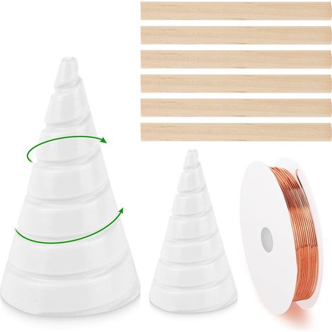 Fil de cuivre pour le jardinage électrique, avec fil de cuivre pur de calibre 16 et 2 bobines Fibonacci, 6 piquets en bois pour la culture électrique, la culture de plantes de jardin et de (1/5)