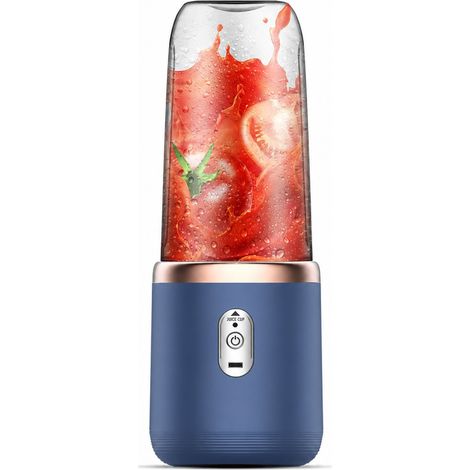 Blender Portable Rechargeable Bleu, Gobelet Individuel sans Couvercle, 6 Lames (1/5)