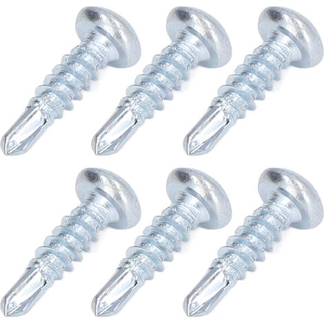 50 vis autoperceuses à tête ronde antidérapantes en acier au carbone galvanisé 4,2 x 16 mm en croix (1/5)