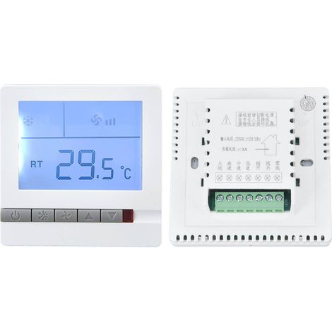 Thermostat AC220V 815F pour climatisation, panneau de commande avec fonction ventilation, contrôleur de température d'hôtel (1/5)